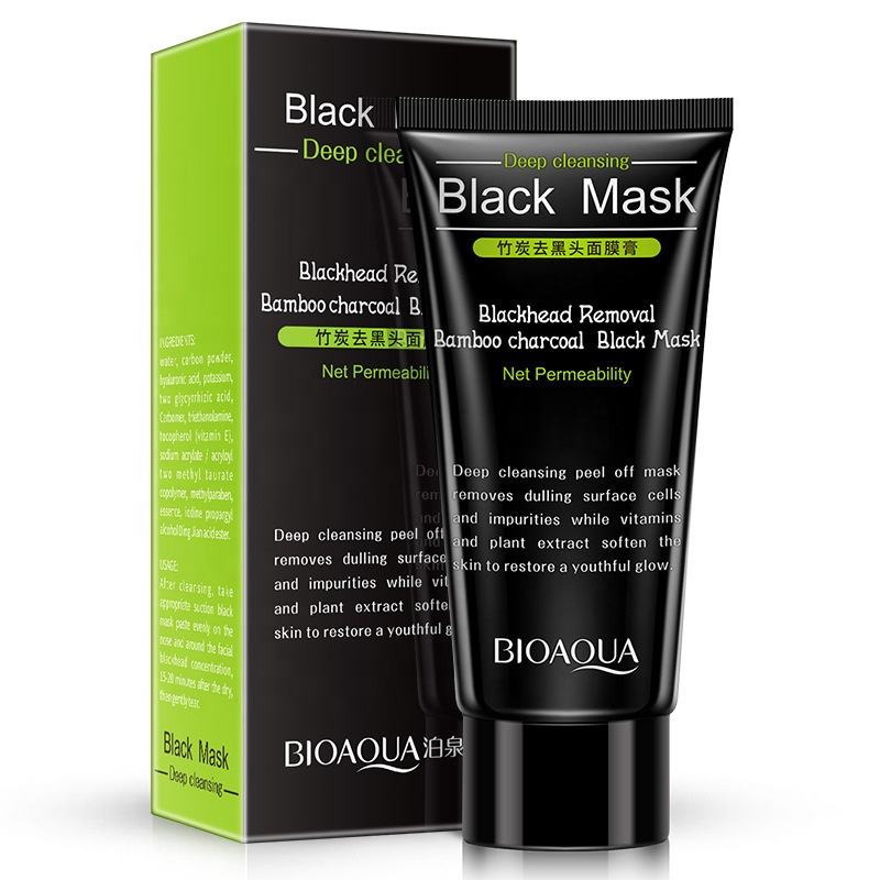 OEM bioaqua bamboo charcoal blackhead removal peel off black mask