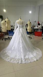 Y9253 Vestido de Novia de Lujo Personalizado, Vestido de Novia de Manga Larga con Cola Larga de Encaje, Vestidos de Novia para Ceremonia - Product Image 6