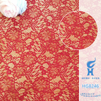 Tissu en dentelle brodée multicolore 100 % polyester de marque HG avec motif floral ajouré pour robe de soirée
