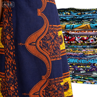 Kain Batik Afrika 100% Katun Tenun Bubble, Benang Carded, Berat Sedang 120gsm, Polos 6 Yard, Kain Afrika Terbaru