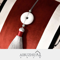 Housse de coussin décorative AIBUZHIJIA avec boucle de sécurité de luxe, pendentif en pompon, pour la décoration de la maison