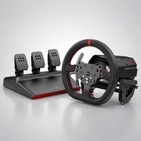 Volante de Carreras PXN V10 Pro 3.2Nm con Accionamiento Directo, 3 Pedales con Force Feedback, Simulador para PC, Xbox Series X/S, PS4