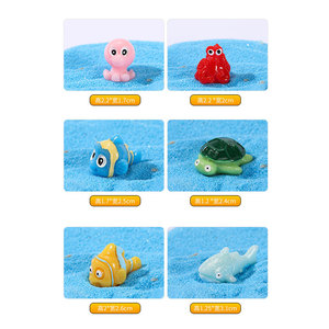 Ornements en résine d'animaux marins, mini décorations d'aquarium, ensemble de poissons, tortues, requins et pieuvre pour la décoration de réservoir - Product Image 2