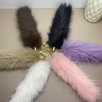 Porte-clés en fausse fourrure de renard, breloque de sac, accessoire queue de renard, pendentif animal pour clés de voiture, 30 cm