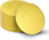 Plateau à gâteau doré robuste de 10 pouces, 1/2 pouce d'épaisseur, entièrement recouvert, imperméable et résistant à l'huile, pour gâteaux à étages lourds