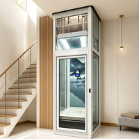 Luxus-Villenaufzug Kleiner Hauslift AC-Antrieb Glaskabine Edelstahlmaterial für 2 bis 4 Etagen 400kg CE-Zertifiziert