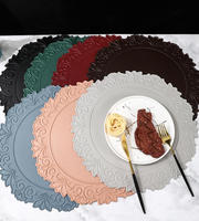 Sous-verres ronds en cuir PVC de 15 pouces, résistants à l'eau et à la chaleur, antidérapants, lavables, anti-taches, pour la table ou le bureau