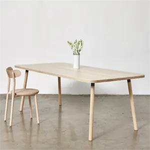 Оптовая Продажа с фабрики французские обеденные столы, натуральные прямоугольные обеденные столы из массива дерева для столовой
