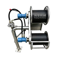 Treuil hydraulique à deux roues pour filet de pêche 1-2 tonnes 16 MPa 11 kW 5-160 tr/min en acier inoxydable pour bateau de pêche