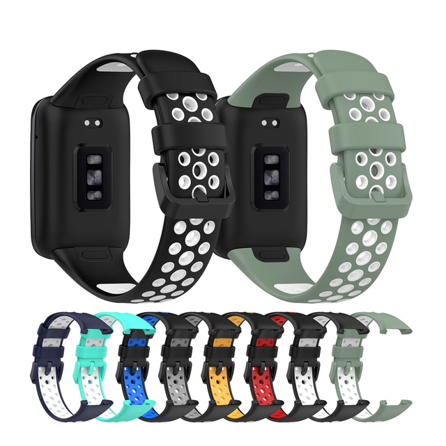 ZT Sport Smart Watch Strap Bracelet Silicone Rubber Replacement Band for Mi Band 7 Pro Breathable Gold ZT-987