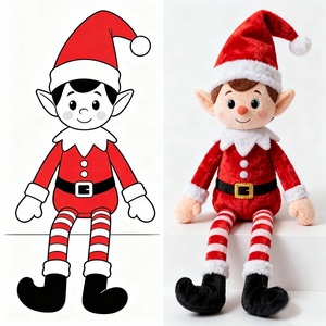 2025 tùy chỉnh nghịch ngợm cậu bé giáng sinh mềm bông sang trọng PP bông dài chân <span class=keywords><strong>ELF</strong></span> đồ chơi 30cm - Product Image 6