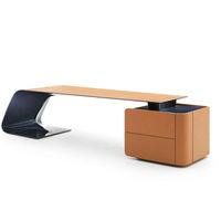 Bureau de direction moderne en bois convertible, durable et au design épuré pour le bureau à domicile