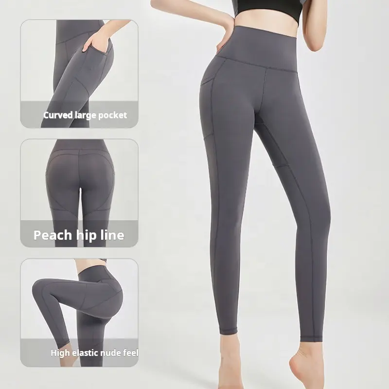 Lulu Compressie Buik Control Pocket Gym Fitness Butt Lifting Panty Naadloze Yoga Broek Workout Leggings Voor Vrouwen