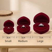 Boîte à bague rouge en forme de cœur personnalisable et respectueuse de l'environnement pour demande en mariage, fiançailles, origine Zhejiang, modèle 026