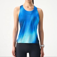 Débardeur de course pour homme OEM 100 % polyester à séchage rapide, maille perforée, dos nageur, pour marathon, avec logo personnalisé