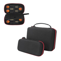 Boîte de transport de voyage en cuir PU à logo personnalisé grand sac à fléchettes avec poches en EVA pour manche de fléchettes sacs et étuis en EVA dur