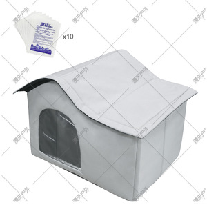 Casa de hielo para mascotas, para refrescar a los gatos, rectangular, gris, tamaño pequeño, para uso en exteriores - Product Image 5