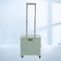 Chariot de camping pliable en plastique robuste, personnalisable, à roues universelles multifonctionnelles, vente en gros
