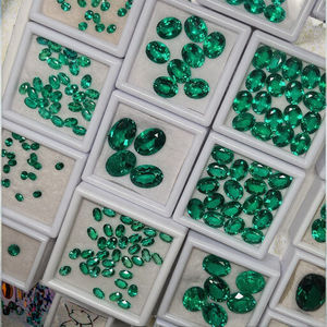 Émeraude de laboratoire de qualité supérieure, taille ovale, 1 ct, 5 ct, cultivée par hydrothermal, certifiée par une tierce partie, vente en gros, pierre en vrac, Mehrajuddin Gems - Product Image 3
