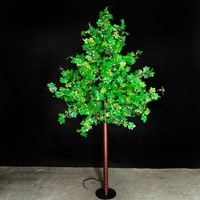 Vente chaude usine : Décoration paysagère extérieure pour jardin, mariage, Noël – Feuilles artificielles roses de 3 m, éclairées par LED, indice IP65