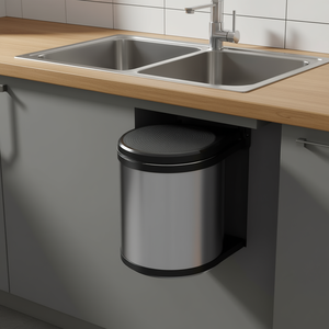 Poubelle encastrée HAILO Compact-Box M en acier inoxydable pour montage sur évier de cuisine - Product Image 3