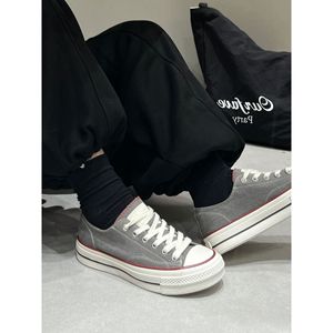 Baskets montantes décontractées à lacets, style sport, nouvelle collection 2026, bout classique, polyvalentes, antidérapantes, rehaussantes, en toile blanche, toutes saisons - Product Image 3