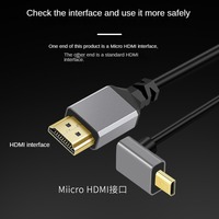 Cable Micro HDMI a HDMI de 0,5 m a 2,4 m, diseño de cable de resorte, cable 4K 3D macho a macho para cámara portátil Macbook a proyector HDTV