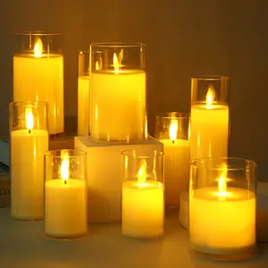 Alimentatore elettronico a lume di candela a LED, batteria a candela, decorazione di candele senza fiamma per matrimoni