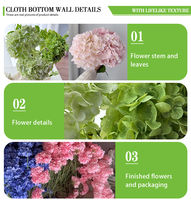 Bunga Hydrangea Buatan Berkualitas Tinggi Sentuhan Asli Lateks Kepala Besar Warna Hijau Putih Gaya Eropa Pernikahan Hari Valentine