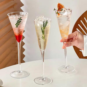 Français Romantique Clair Champagne Flûte Trompette En Forme De <span class=keywords><strong>Vin</strong></span> Jus Tasse Longue Boisson Verre Cocktails - Product Image 2