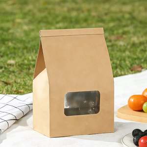 Customizable logo Size, Biodegradable Kraft Paper Food <b>Bags</b> with Transparent Window and Self-sealing Feature - Product Image 6
