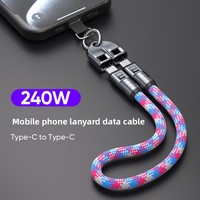 Nouveau câble de données double usage 240W à charge ultra-rapide 2025, PD240W, pour téléphone portable et ordinateur, avec cordon, Type-C USB 5A, tressé en nylon
