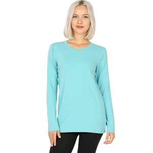 Camisetas de primera clase para mujer, camisas de manga larga, cómodas, elásticas, básicas, con impresión de logotipo personalizado - Product Image 1