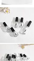 Flacons carrés transparents en verre pour vernis à ongles, imprimés en sérigraphie, contenants de distribution pour vernis gel vides - 5ml/10ml/15ml