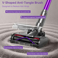 Aspirateur sans fil léger à aspiration automatique réglable, aspirateur à main, 80 minutes d'autonomie pour sols durs/tapis/poils d'animaux/nettoyage domestique