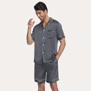 <span class=keywords><strong>Pigiama</strong></span> Estivo da <span class=keywords><strong>Uomo</strong></span> in Raso di Seta Stampato Joymay, Set <span class=keywords><strong>Pigiama</strong></span> Personalizzato in <span class=keywords><strong>Cotone</strong></span> con Bordatura in Bambù - Product Image 3