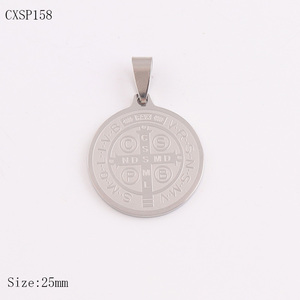 Ciondolo Medaglia Religiosa di San Benedetto in Acciaio Inossidabile <span class=keywords><strong>Collane</strong></span> con Pendente di Gesù <span class=keywords><strong>per</strong></span> Donna Uomo Bambino Gioiello Medaglione - Product Image 5