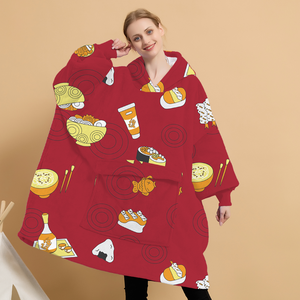 Nuevas llegadas Moda Diseño personalizado Franela gruesa Sherpa Giant Wearable Hoodie Manta para adultos - Product Image 1