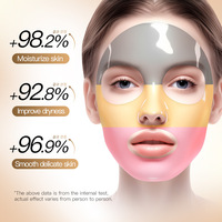 Masque hydratant 3 couleurs au collagène, vitamine C et acide hyaluronique, nourrit et illumine la peau, améliore la peau sèche