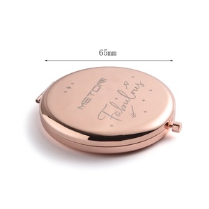 Luxury Rose Gold Double Side Pocket <b>Mirror</b> Portable Private Label Custom <b>Compact</b> <b>Mirror</b> With Logo - Product Image 4