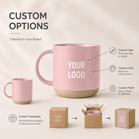 Mug en céramique personnalisé rétro rose EffiPrint double face avec texte - pour cadeaux