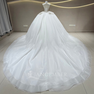 JFH131 Princess Off Shoulder <b>Glitter</b> Crystal Vestidos De Novia Wedding Gowns - Product Image 3