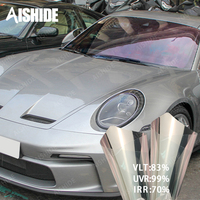 Aishide 8070 Rouge Caméléon 2mil Film pour vitres de voiture Films pour vitres de voiture 83% VLT Couleurs changeantes Teinte de phare pour véhicule