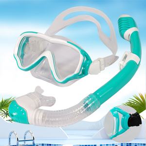 Máscara de Snorkel para Niños, Lente Única de Silicona, Antivaho, Anti-UV, de Vidrio Templado, Totalmente Seca, Artículos de Natación - Product Image 4