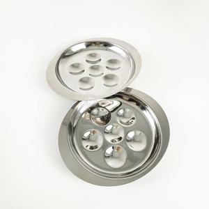 Offre Spéciale gros Plateau À Huîtres Français <span class=keywords><strong>6</strong></span> yeux Escargot plat rond en acier inoxydable escargot plat - Product Image 3