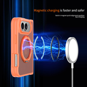 Étui de téléphone rotatif en métal style orange pour <span class=keywords><strong>iPhone</strong></span> Fold, doux comme de la soie, pliable, antichoc, personnalisé, magnétique - Product Image 3