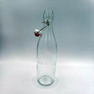 Bouteille en verre transparente ronde de 750 ml, 450 g, avec bouchon à bascule en métal, élégante, prix compétitif, fournisseur d'usine - Product Image 6