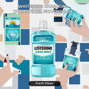 น้ำยาบ้วนปากออร์แกนิคสูตรน้ำมันมะพร้าวผสมถ่านกัมมันต์และมินต์สดเพื่อฟอกสีฟัน - Product Image 2