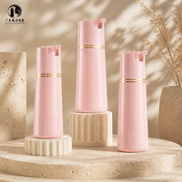 Flacon applicateur à pression rechargeable en PP rose macaron de 410 ml pour coloration capillaire et soins des cheveux en salon