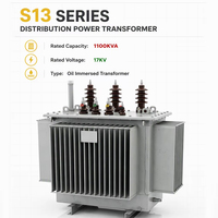 Transformateur immergé dans l'huile triphasé intelligent contrôlé par ordinateur 1100 kVA 17 kV Série S13 à distribution liquide